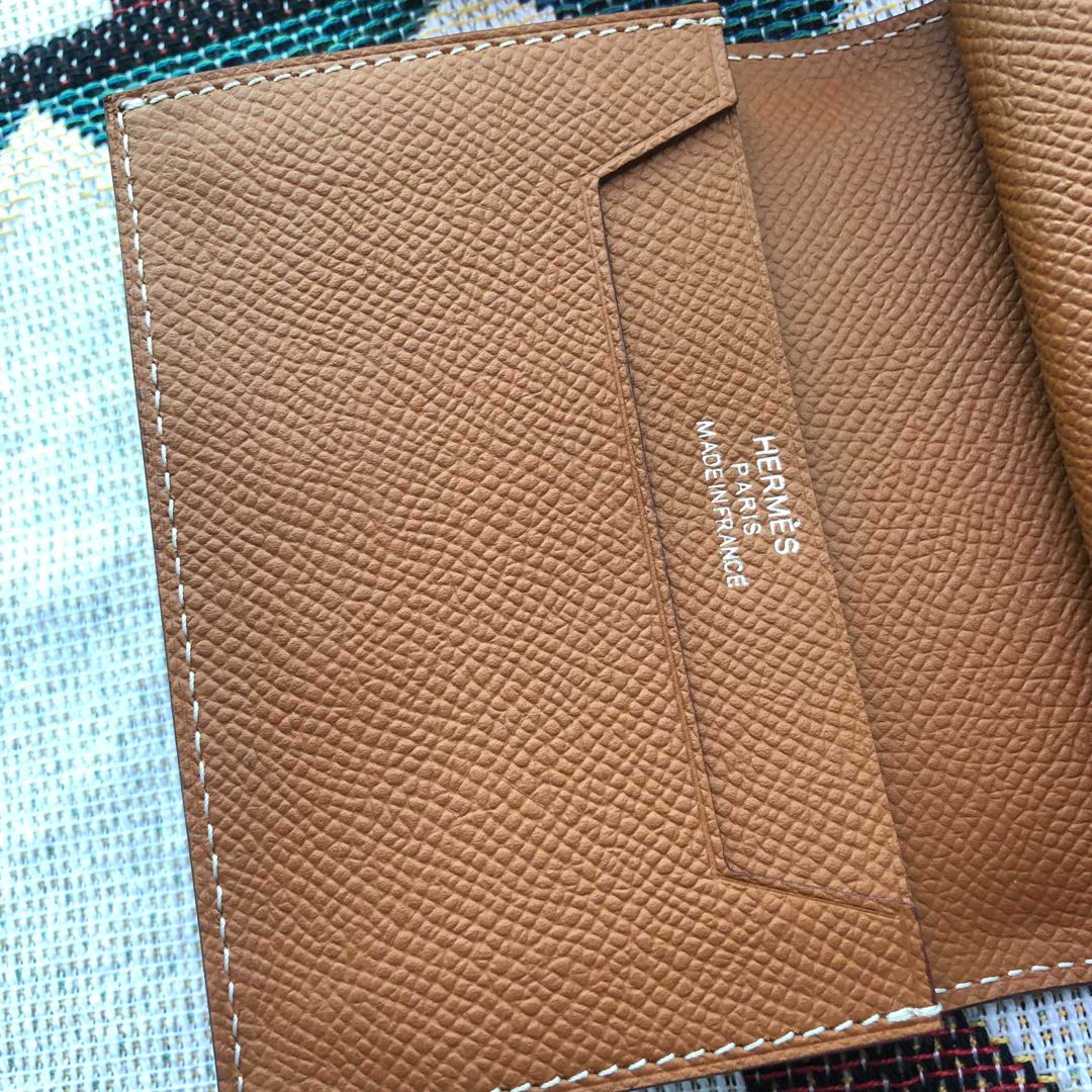 BEARN COMPACT WALLET 12 IN BRONZE BROWN EPSOM LEATHER