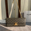 CHAIN SHOULDER BAG CLAUDE 33 IN BLACK TRIOMPHE CANVAS GOLD HARDWARE
