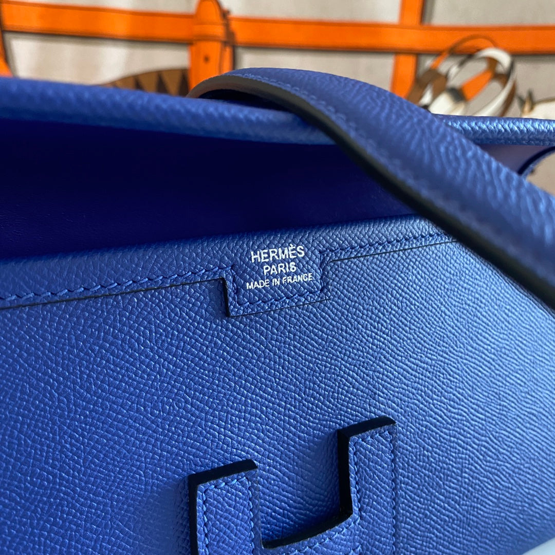 JIGE ELAN 29 CLUTCH IN COBALT BLUE CALFSKIN
