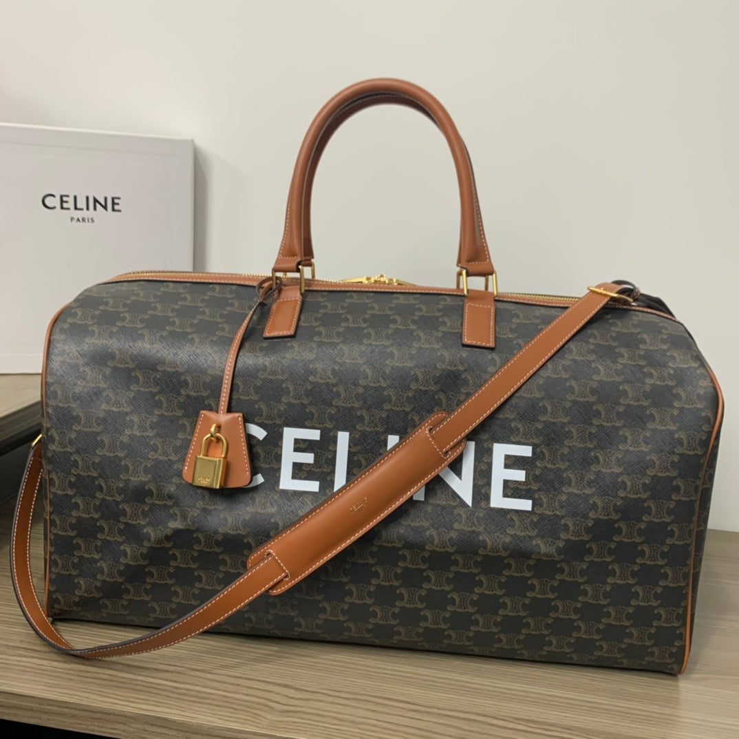 TRAVEL BAG 50 IN BLACK TRIOMPHE CANVAS WITH CELINE PRINT