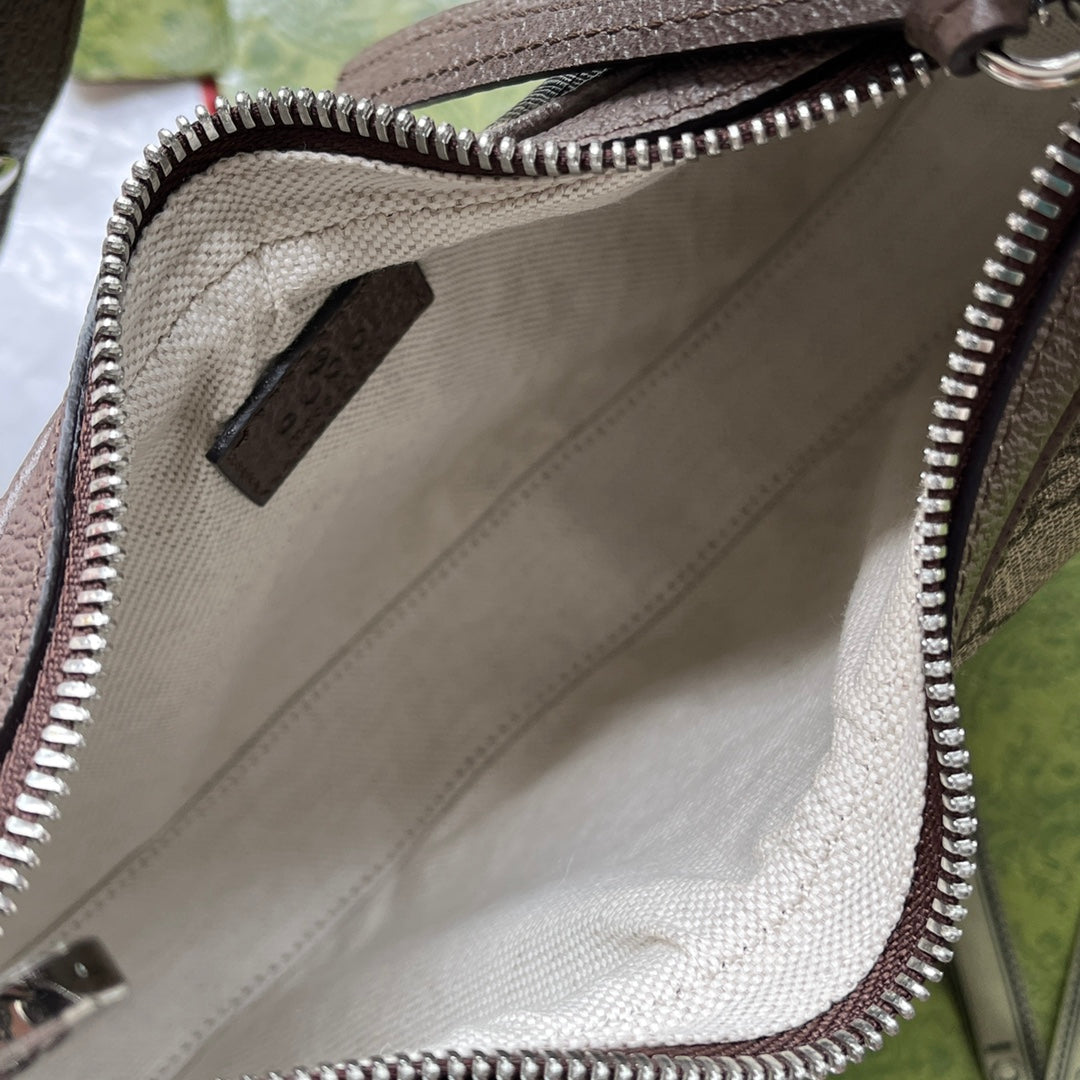 ATTACHE MINI BAG 23 IN BEIGE GG AND BROWN TRIM CALFSKIN