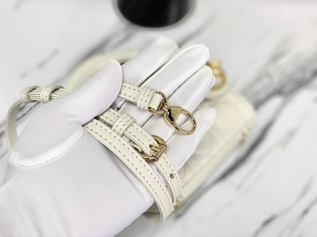 MICRO LADY 12 BAG IN WHITE LAMBSKIN