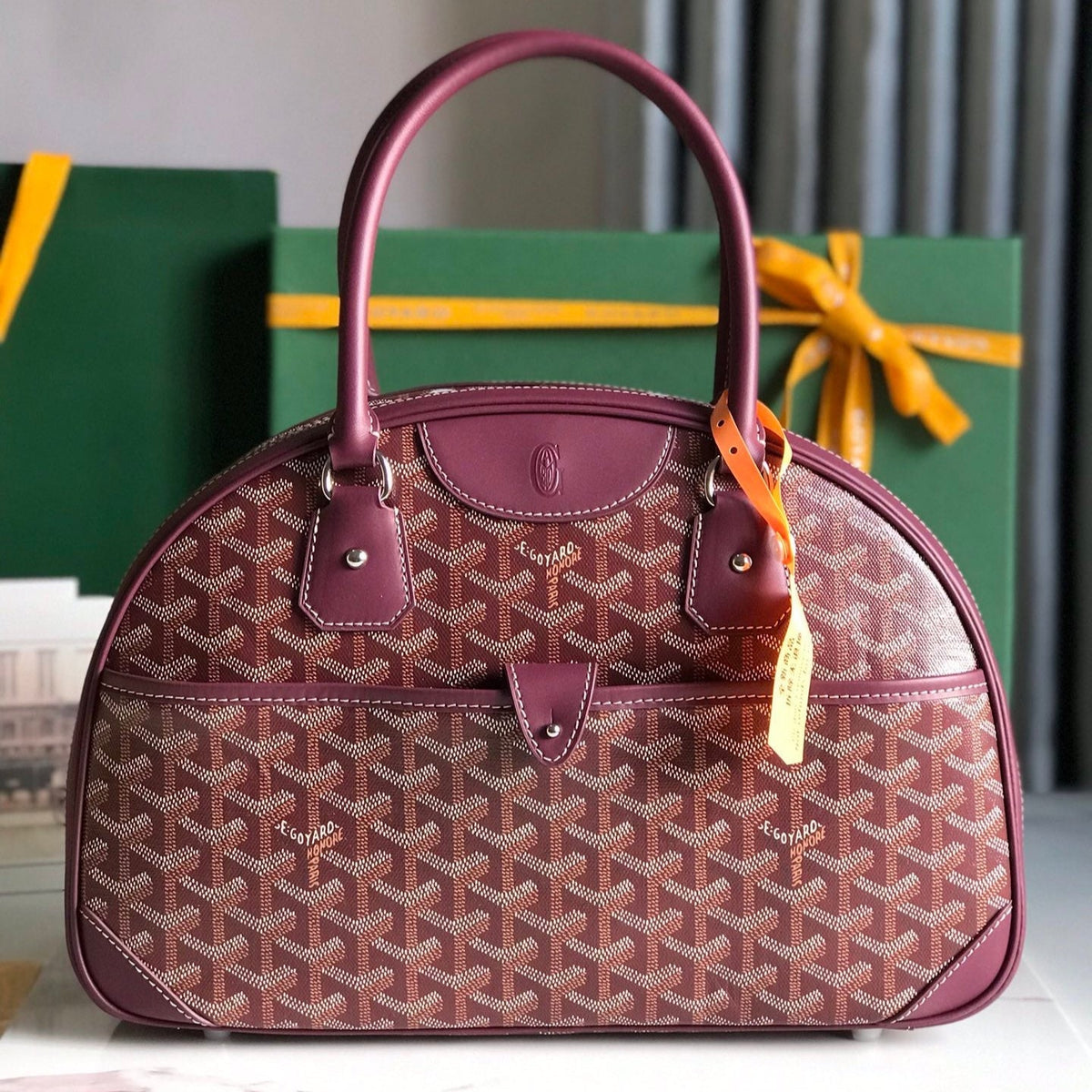 SAINT JEANNE BAG 35 IN CANNON PINK GOYARDINE CANVAS AND CALFSKIN