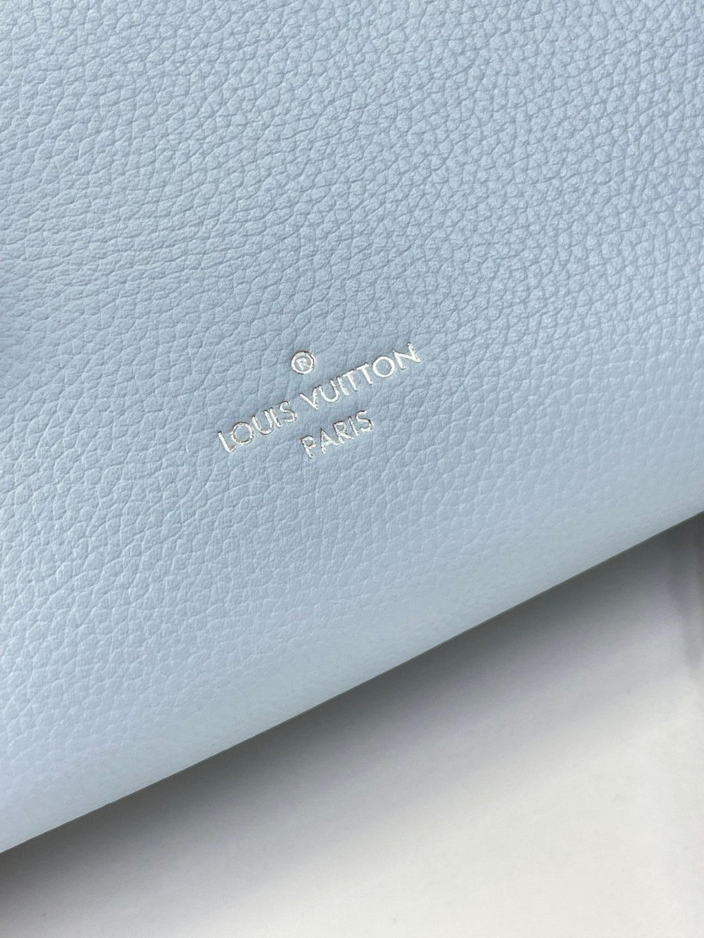 SIDE TRUNK MINI 18 IN SKY BLUE CALFSKIN SILVER HARDWARE