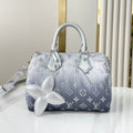 SPEEDY BANDOULIÈRE 25 IN GRADIENT SILVER MONOGRAM NYLON SILVER HARDWARE