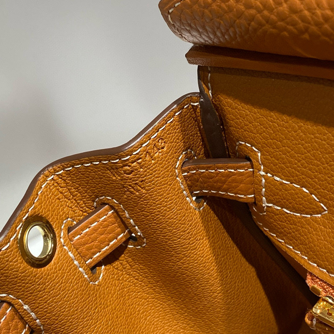HM BIRKIN 20CM BAG BROWN TOGO LEATHER GOLD HARDWARE