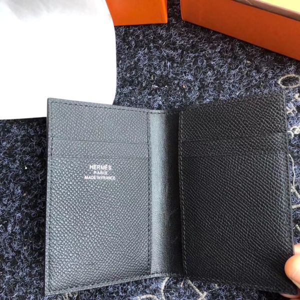 HERM MC¬≤ Euclide Card Holder In Black Epsom Leather