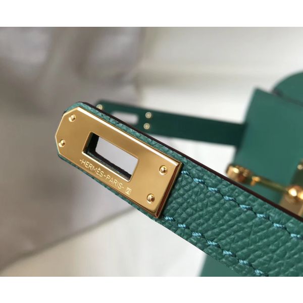 HERM Kelly 25cm Sellier Bag In Malachite Epsom Leather