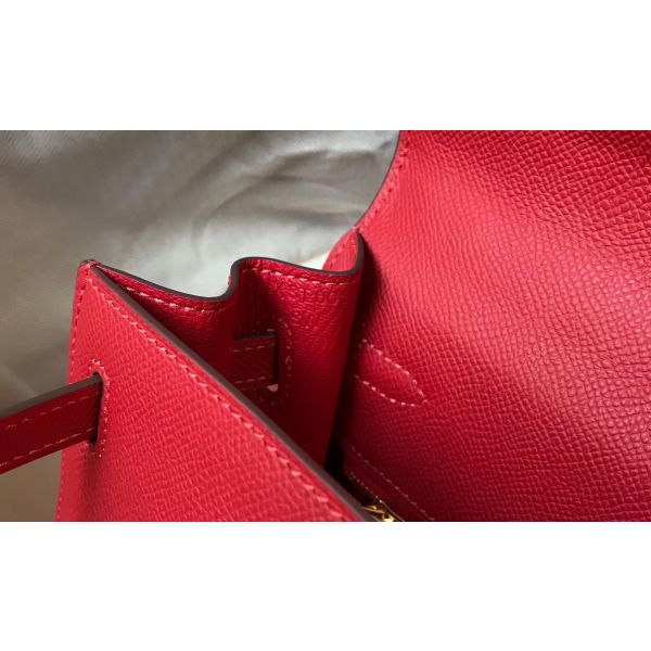 HERM Kelly 25cm Sellier Bag In Red Epsom Leather