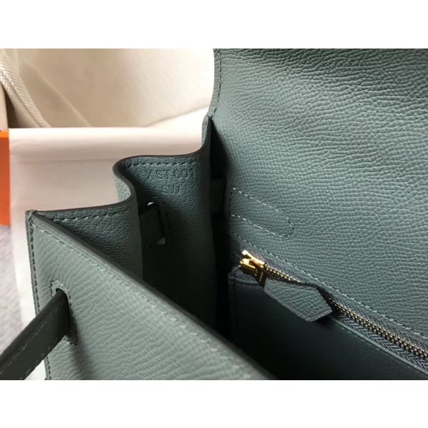 HERM Kelly 28cm Bag In Vert Amande Epsom Leather GHW