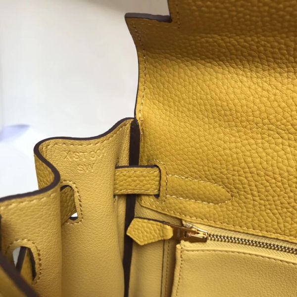 HERM Kelly 32cm Bag In Yellow Clemence Leather GHW