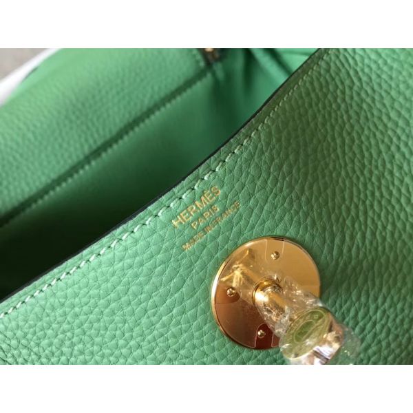 HERM Lindy Mini Bag In Vert Criquet Clemence Leather GHW