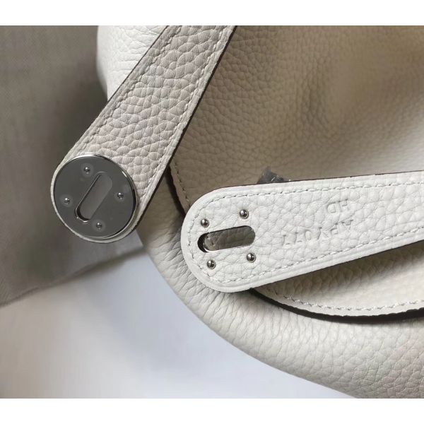 HERM Lindy 26cm Bag In Beton Clemence Leather PHW