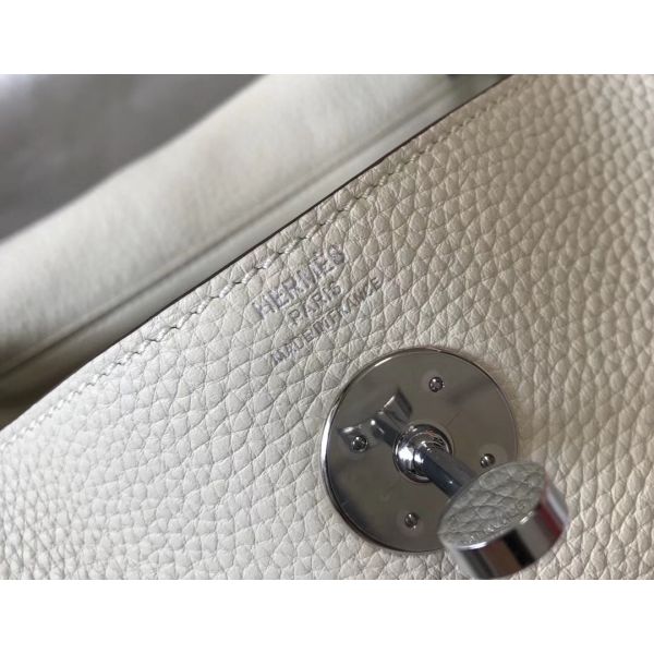 HERM Lindy 26cm Bag In Beton Clemence Leather PHW