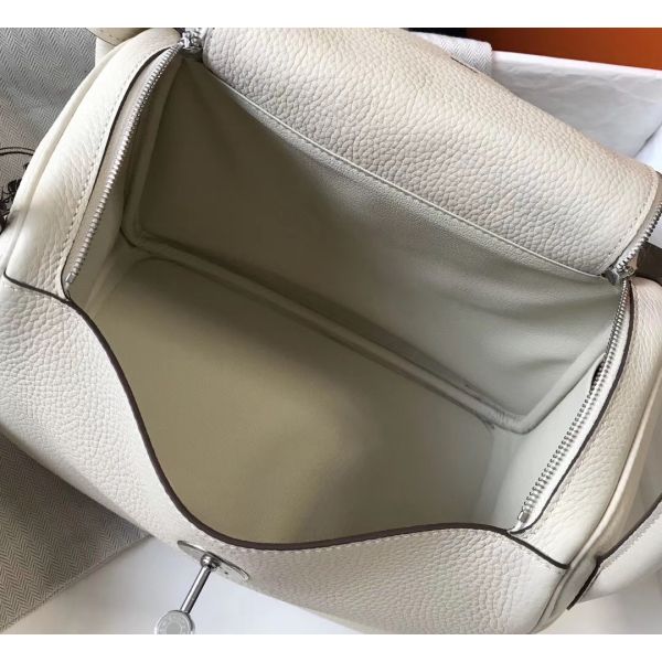 HERM Lindy 26cm Bag In Beton Clemence Leather PHW