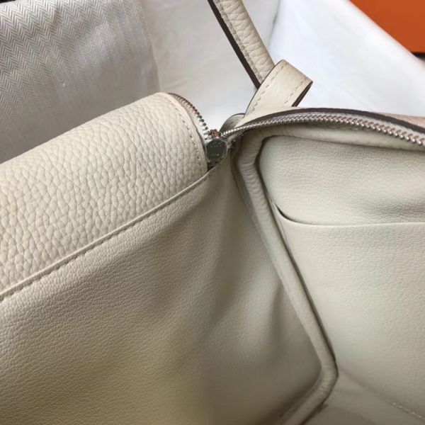 HERM Lindy 26cm Bag In Beton Clemence Leather PHW