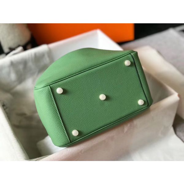HERM Lindy 26cm Bag In Vert Criquet Clemence Leather GHW