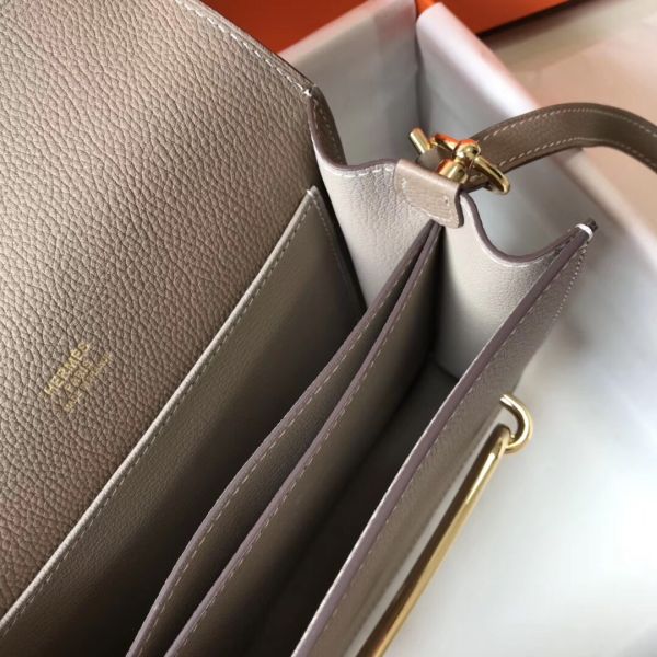 HERM Mini Sac Roulis 18cm Bag In Grey Evercolor Calfskin