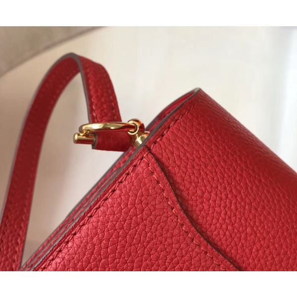 HERM Mini Sac Roulis 18cm Bag In Red Evercolor Calfskin