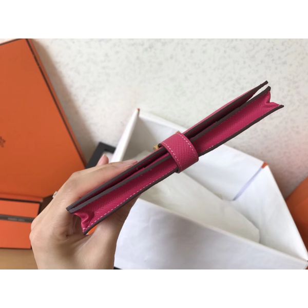 HERM Peach Epsom Bearn Gusset Wallet