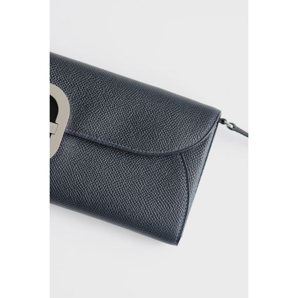 HERM Maillon To Go Wallet in Blue Indigo Epsom Calfskin