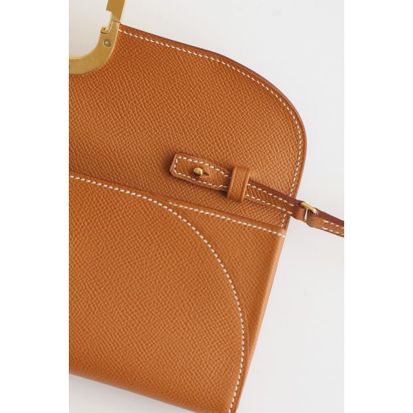 HERM Maillon To Go Wallet in Gold Epsom Calfskin