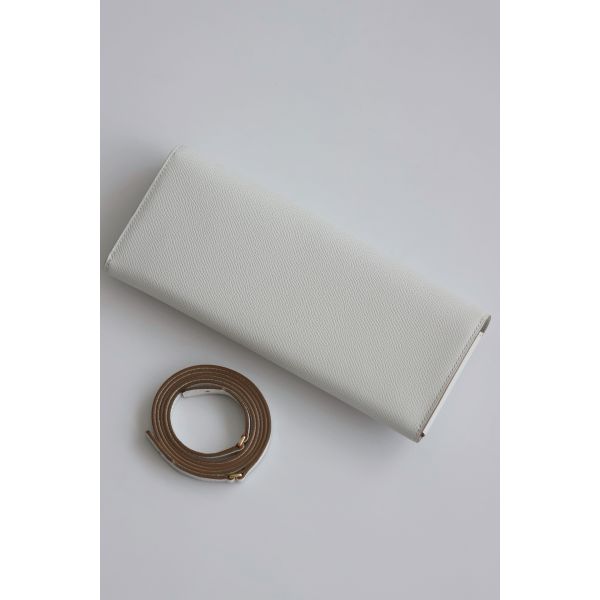 HERM Maillon To Go Wallet in Gris Pale Epsom Calfskin