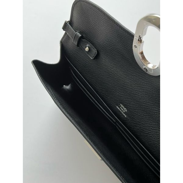 HERM Maillon To Go Wallet in Black Epsom Calfskin