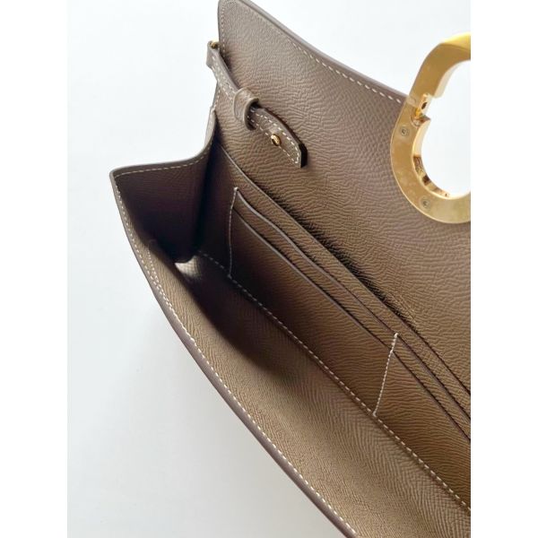 HERM Maillon To Go Wallet in Taupe Epsom Calfskin