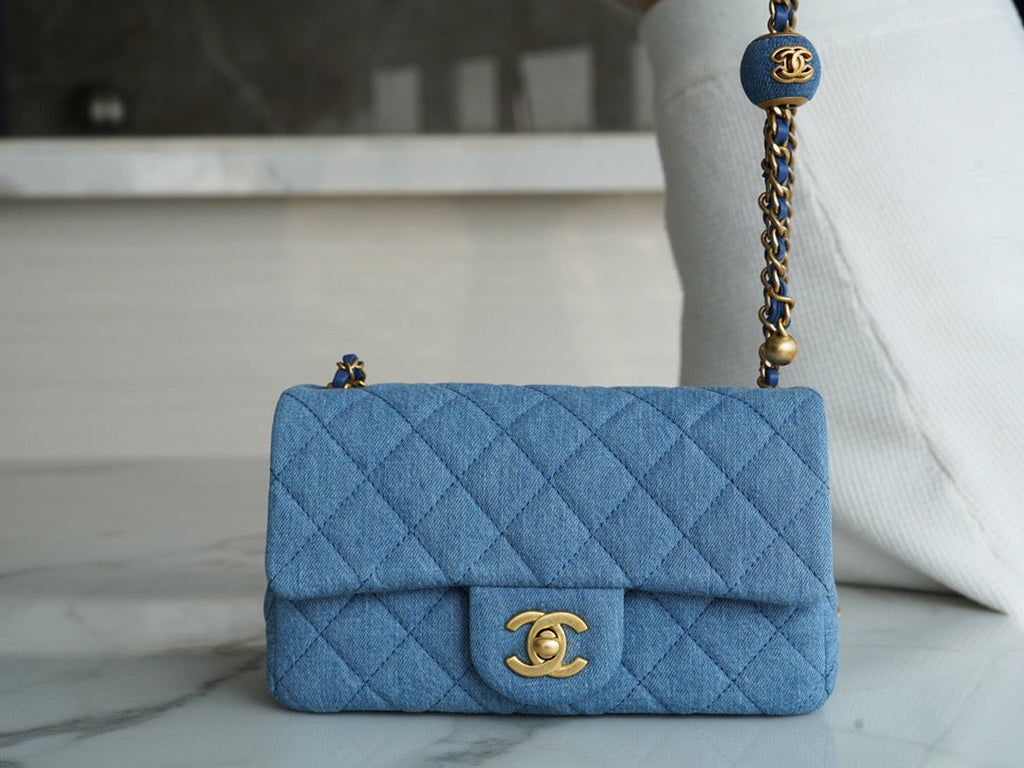 CHA 22C Denim Mini Flap