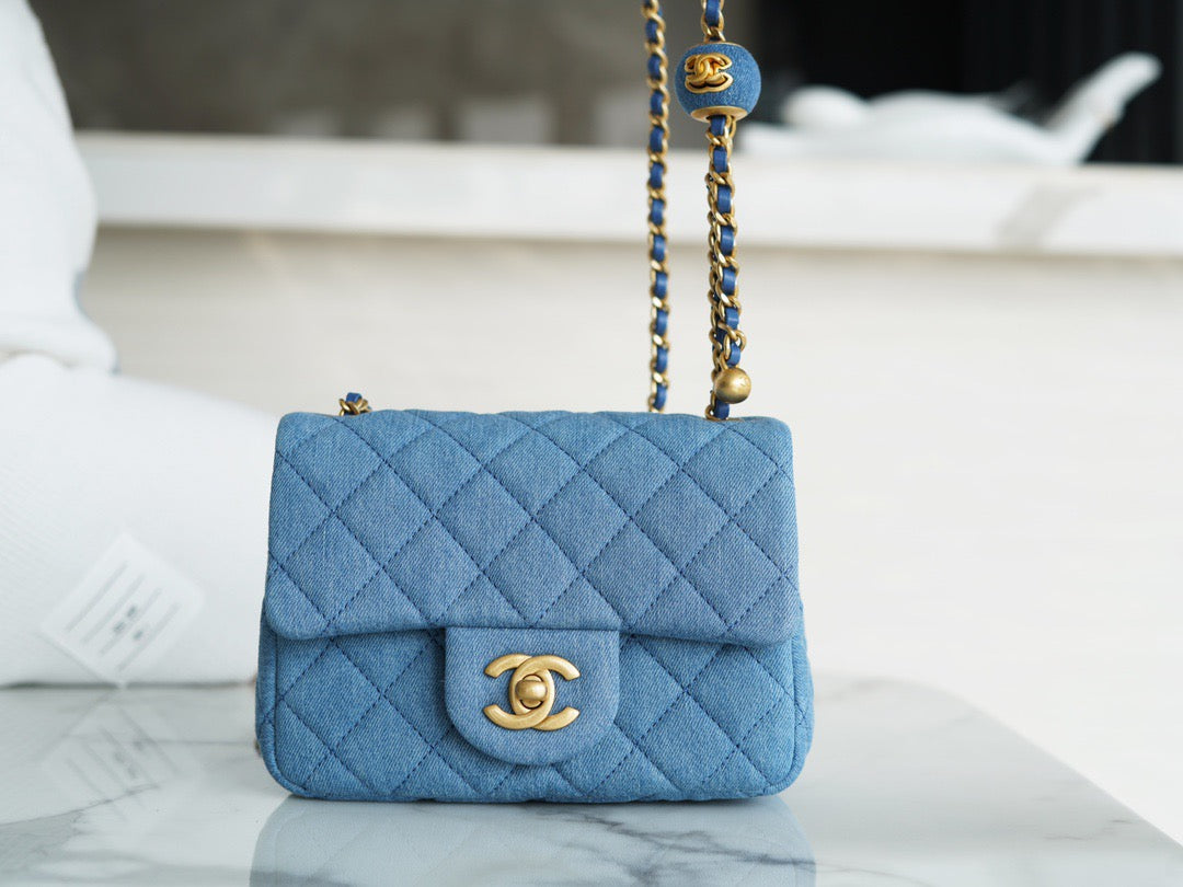 CHA 22C Denim Mini Flap