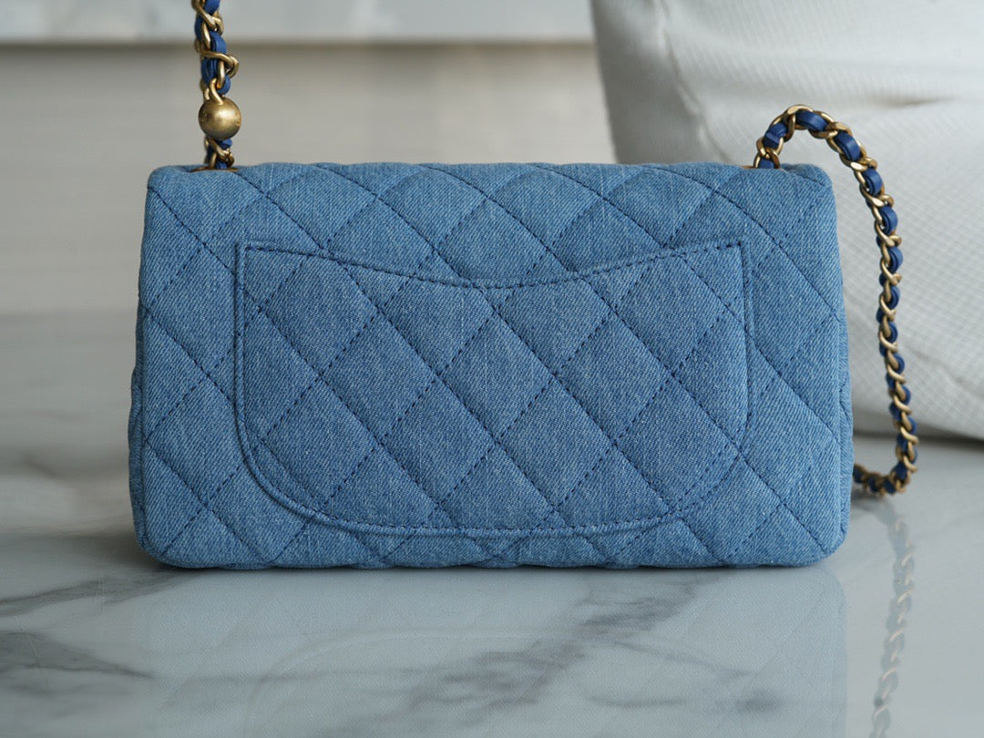 CHA 22C Denim Mini Flap
