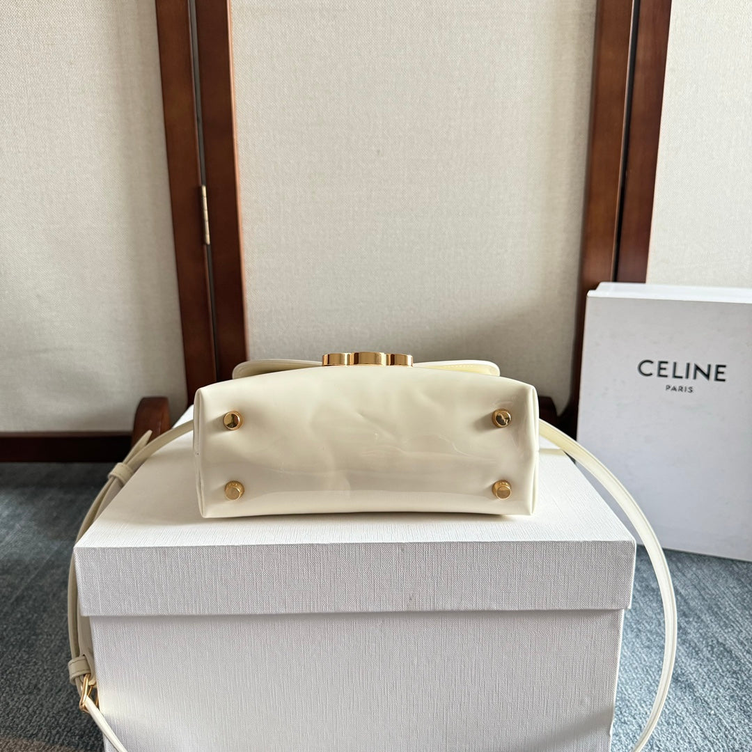 TEEN NINO BAG 20 IN WHITE GLOSSY CALFSKIN GOLD HARDWARE
