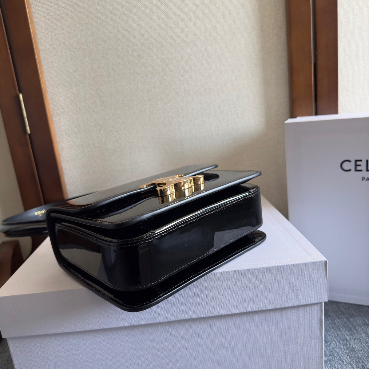 TEEN GARANCE BAG 18 IN BLACK PATENT CALFSKIN