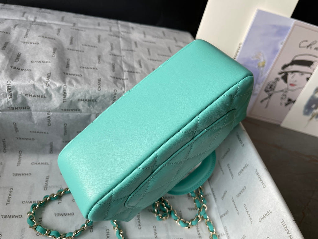 CC 20 BAG IN PERSIAN GREEN CALFSKIN GOLD HARDWARE