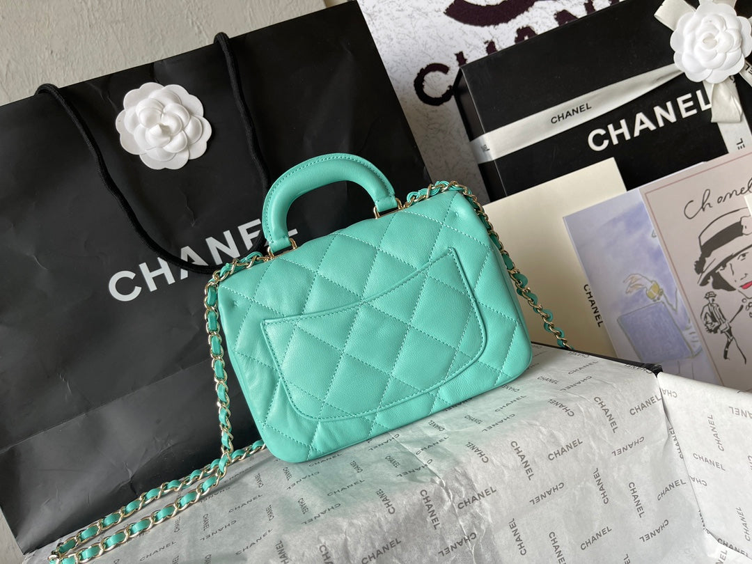 CC 20 BAG IN PERSIAN GREEN CALFSKIN GOLD HARDWARE