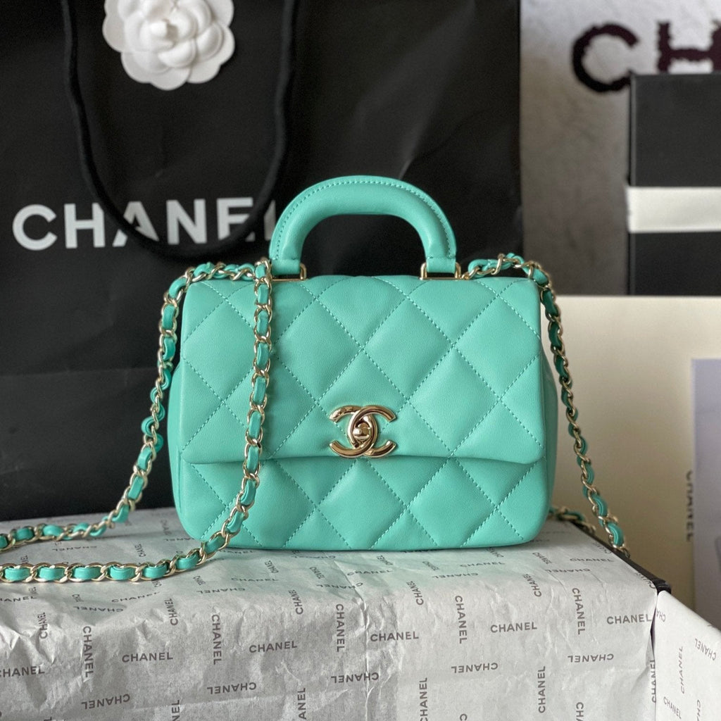 CC 20 BAG IN PERSIAN GREEN CALFSKIN GOLD HARDWARE