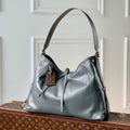 CARRYALL DARK 39 IN GREY LAMBSKIN BROWN MONOGRAM TAG