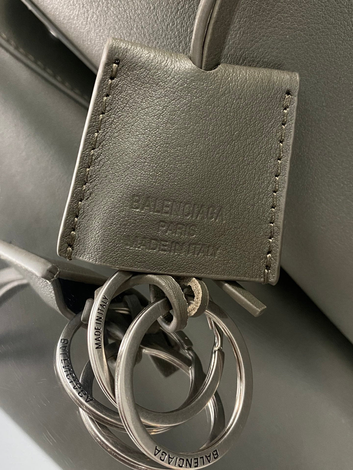 RODEO LARGE BAG 40 IN KHAKI GREEN SMOOTH CALFSKIN SILVER HARDWARE