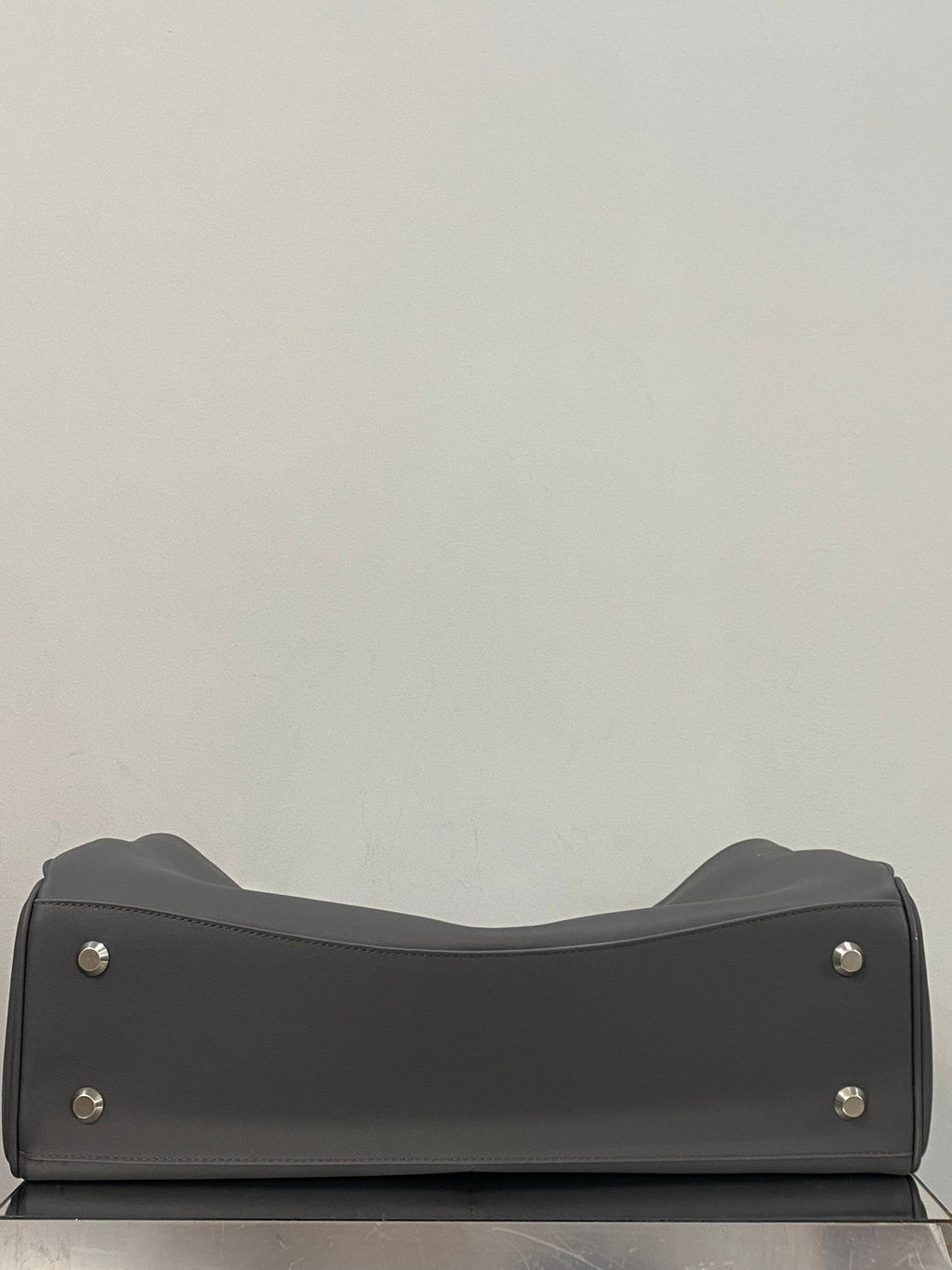 RODEO LARGE BAG 40 IN GREY SMOOTH CALFSKIN SILVER HARDWARE