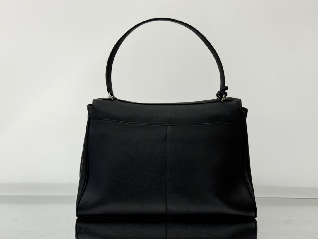 RODEO LARGE BAG 40 IN BLACK SMOOTH CALFSKIN SILVER HARDWARE