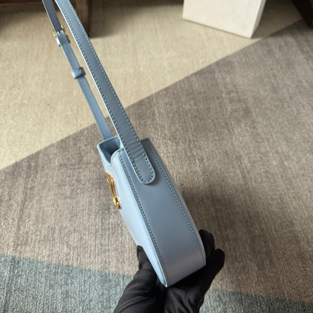 MINI 22 TILLY BAG IN COOL GRAY BLUE CALFSKIN