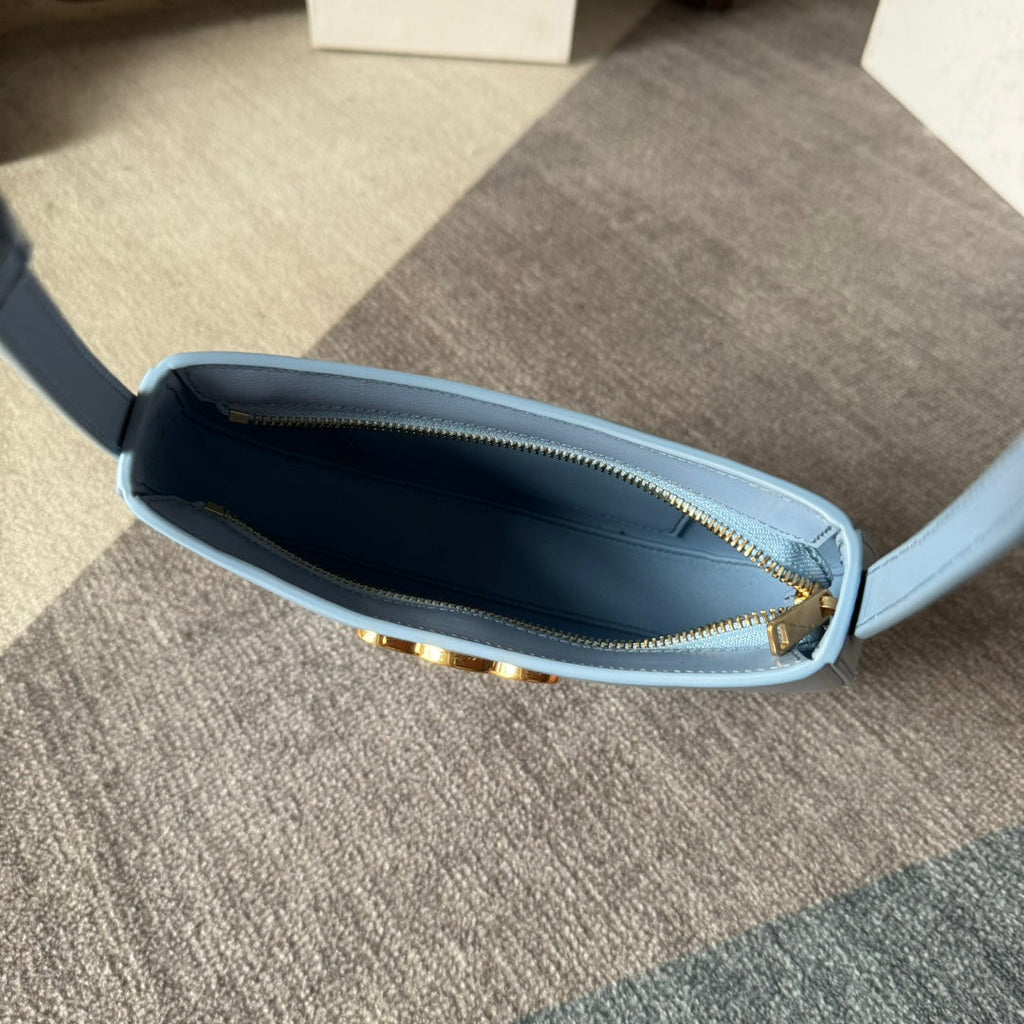 MINI 22 TILLY BAG IN COOL GRAY BLUE CALFSKIN