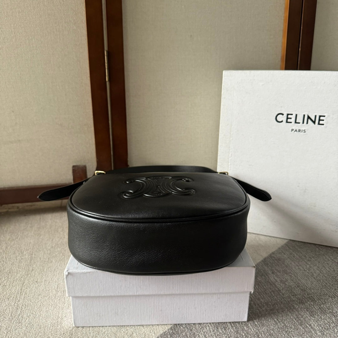 SMALL HELOÏSE BAG CUIR 22 IN BLACK CALFSKIN EMBOSSED LOGO
