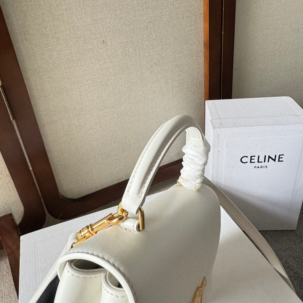 TEEN NINO BAG 20 IN WHITE SOFT CALFSKIN GOLD HARDWARE