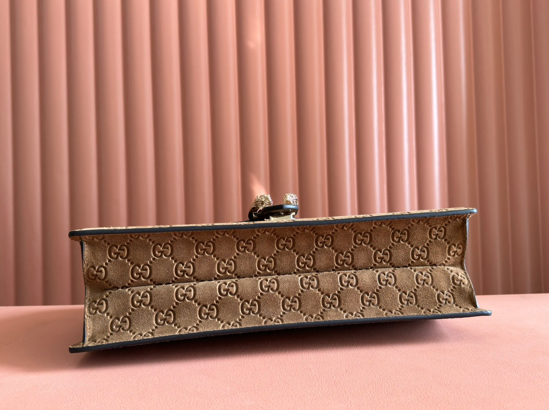 DIONYSUS LAGRE SHOULDER BAG 42 IN BROWN SUEDE