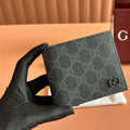 INTERIOR GG BI-FOLD WALLET 11 IN GREY CALFSKIN
