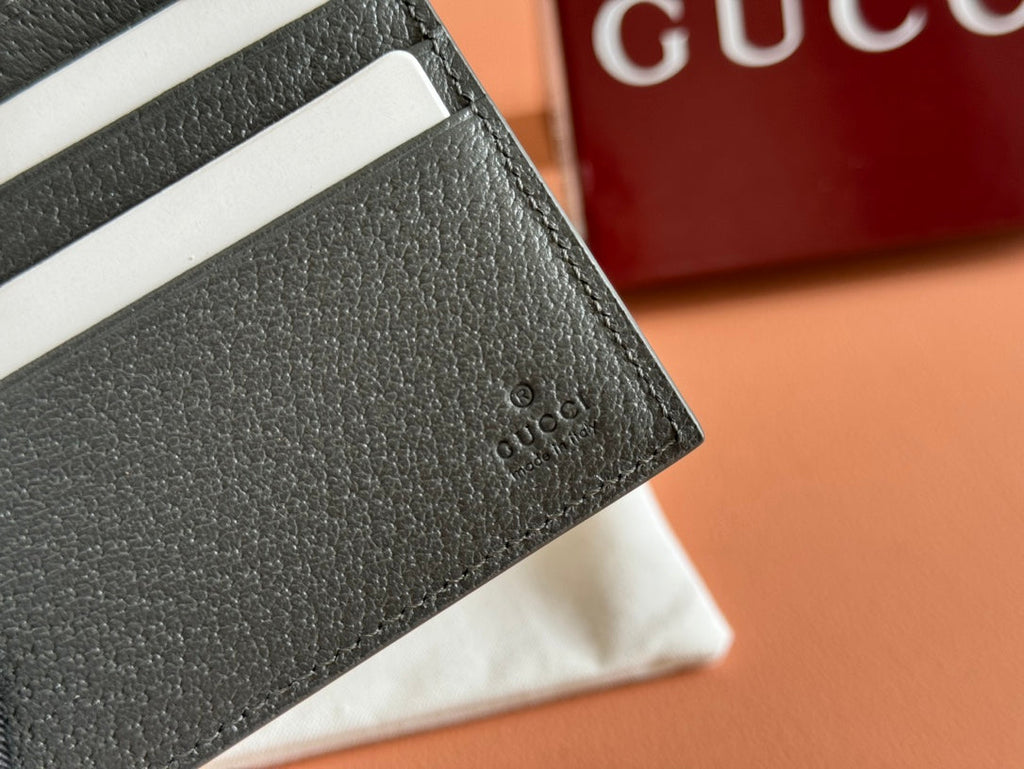 INTERIOR GG BI-FOLD WALLET 11 IN GREY CALFSKIN