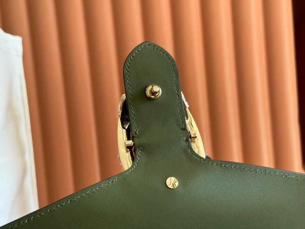 DIONYSUS MEDIUM SHOULDER BAG 27.5 IN DARK GREEN GG SUEDE