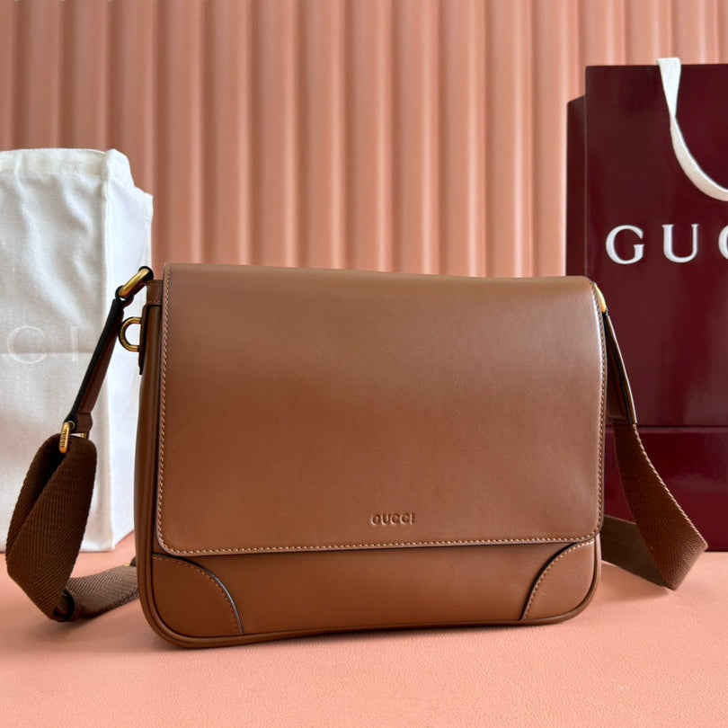 MEDIUM EMBLEM CROSSBODY BAG 29 IN BROWN CALFSKIN